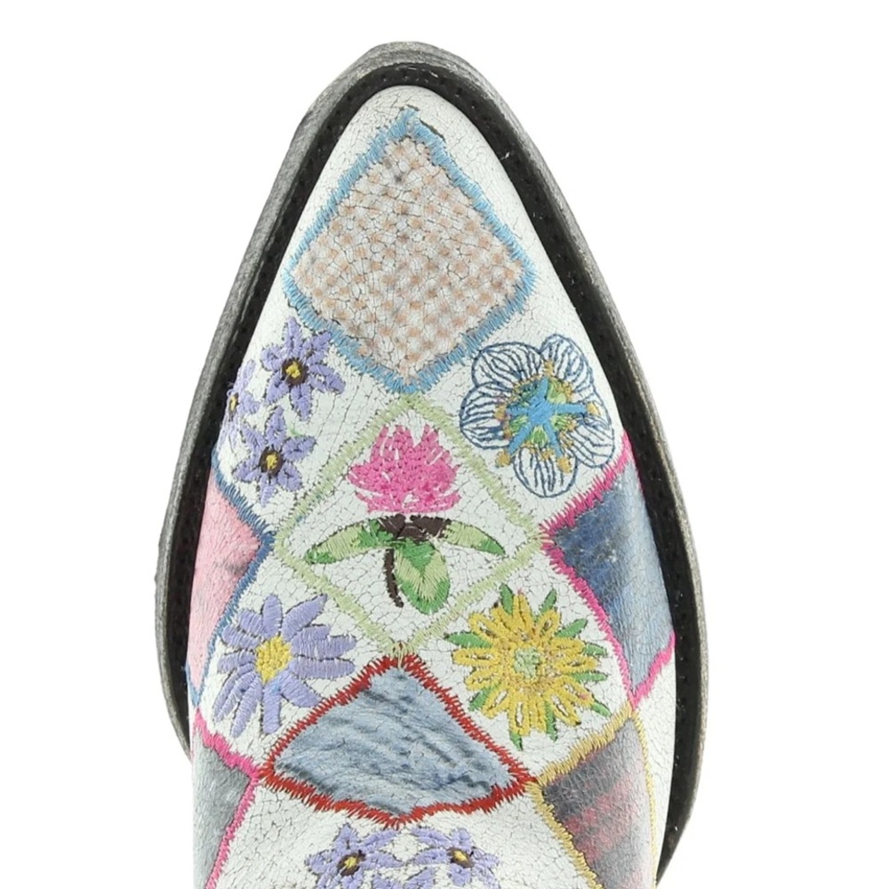 🤠YIPPEE KI YAY by OLD GRINGO Cowhide Leather Embroidered Patchwork Pointed Toe - Picture 8 of 9